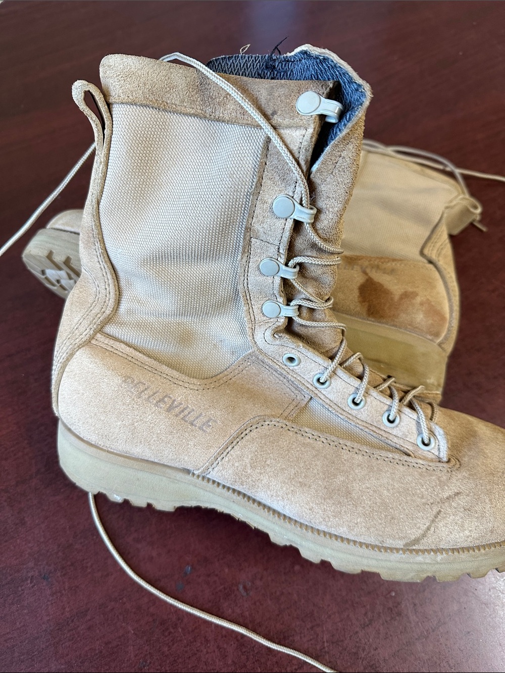Men's size 10W, Belleville Gore-Tex Tactical Desert Tan Lace-Up Boots